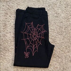 Black Spider Web Pants